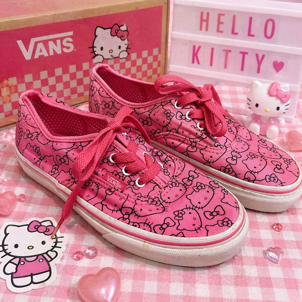 Vans Hello Kitty Pink Authentic Sneakers Kids 4 Womens 5.5 Cute